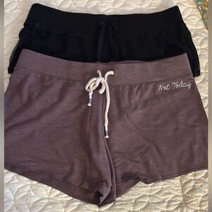 Victoria Sport and Pink by Victoria’s Secret Black and Purple Pajama Shorts Smal
